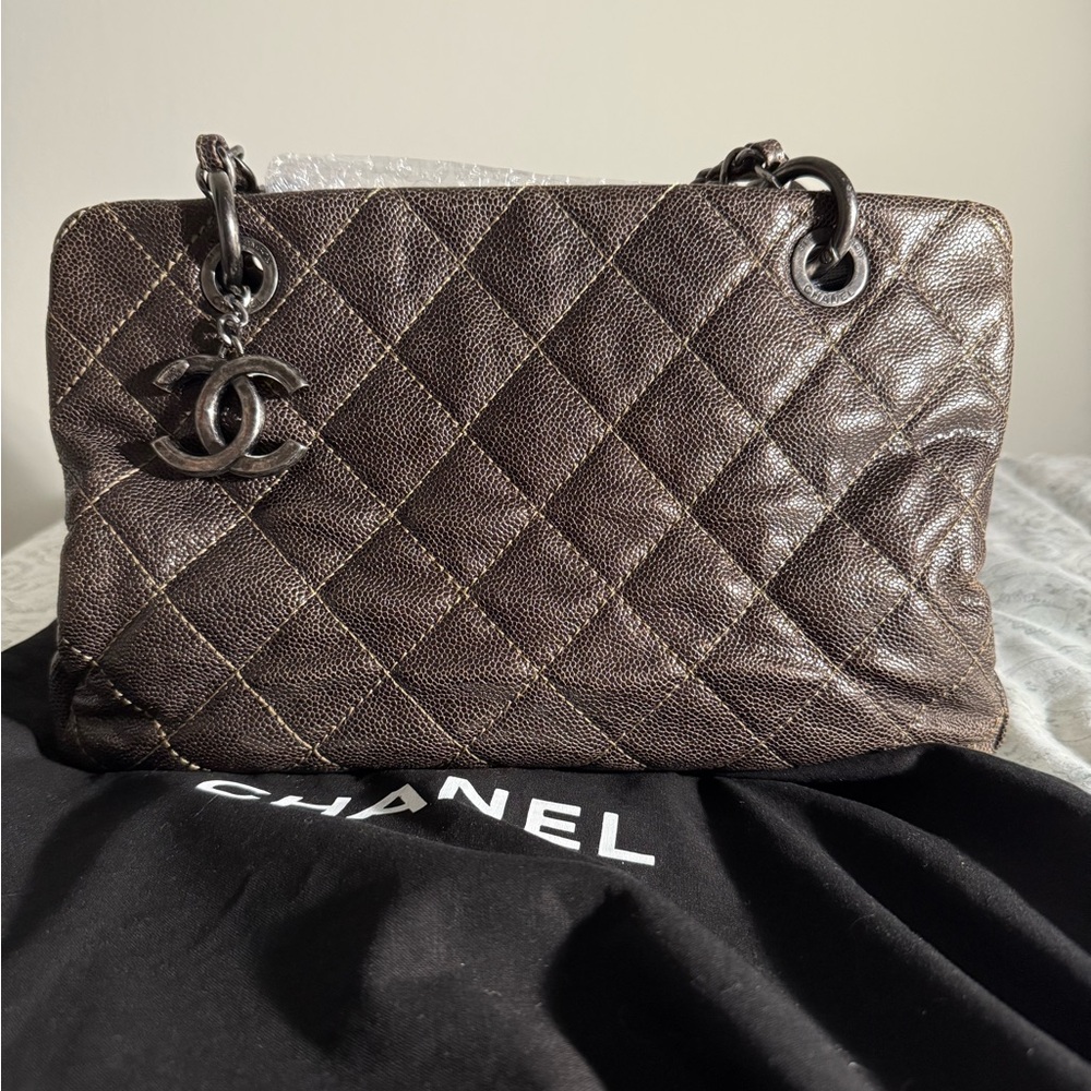 Chanel Brown Quilted Leather Bag